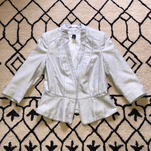 White House Black Market Jackets & Blazers - White House Black Market Sparkle Silver Blazer